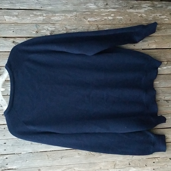 VINTAGE NAVY BLUE V NECK MR H 100% WOOL SWEATER 50 CHEST/BUST XXL - Picture 7 of 7
